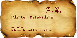 Péter Malakiás névjegykártya